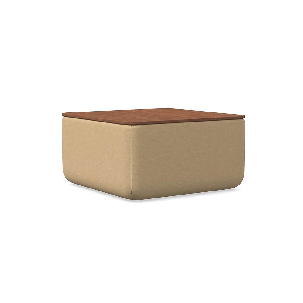 Upholstered Square Storage Ottoman | West Elm