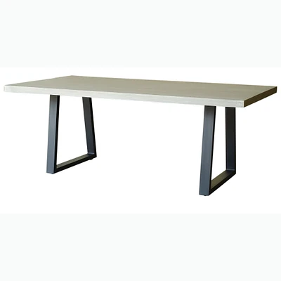 Malfa 78.75" Outdoor Rectangle Dining Table, Light Gray