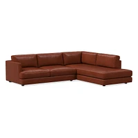 Haven Leather 2-Piece Bumper Chaise Sectional (108") | West Elm