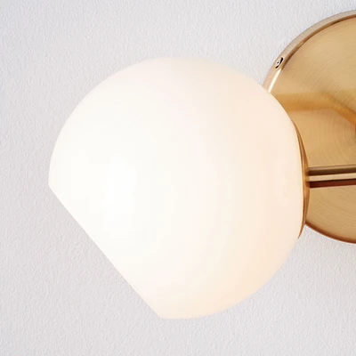 Staggered Glass Partial Shade - Open Side (Milk) | West Elm