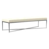 Maeve Rectangle Leather Bench | West Elm