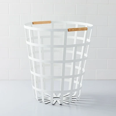 Yamazaki Wood Handle Metal Baskets | West Elm