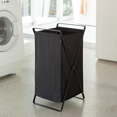 Yamazaki Folding Laundry Hamper, White