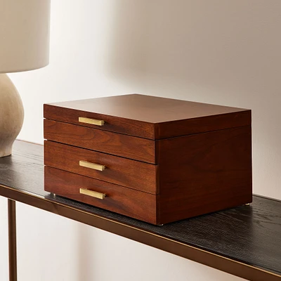 Mid-Century Loft Box, Acorn/Wood, Small, 5"H