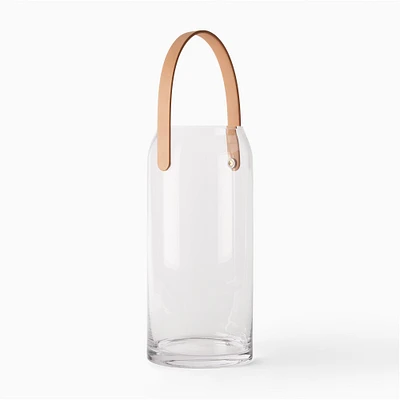 Landon Glass and Leather Lantern, Small