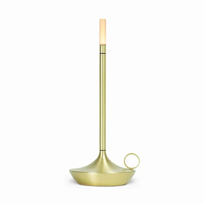 Wick Rechargeable LED Portable Table Lamp, Brass