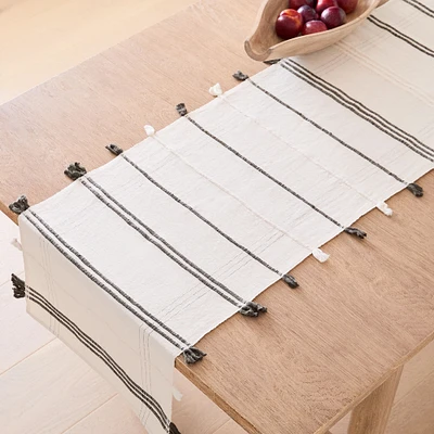 Ribbons Handwoven Table Runner - Gray