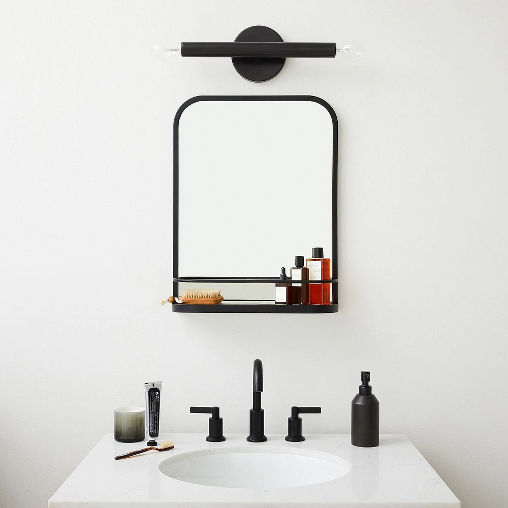 Open Box: Seamless Shelf Mirror, Matte Black, 17" x 25"