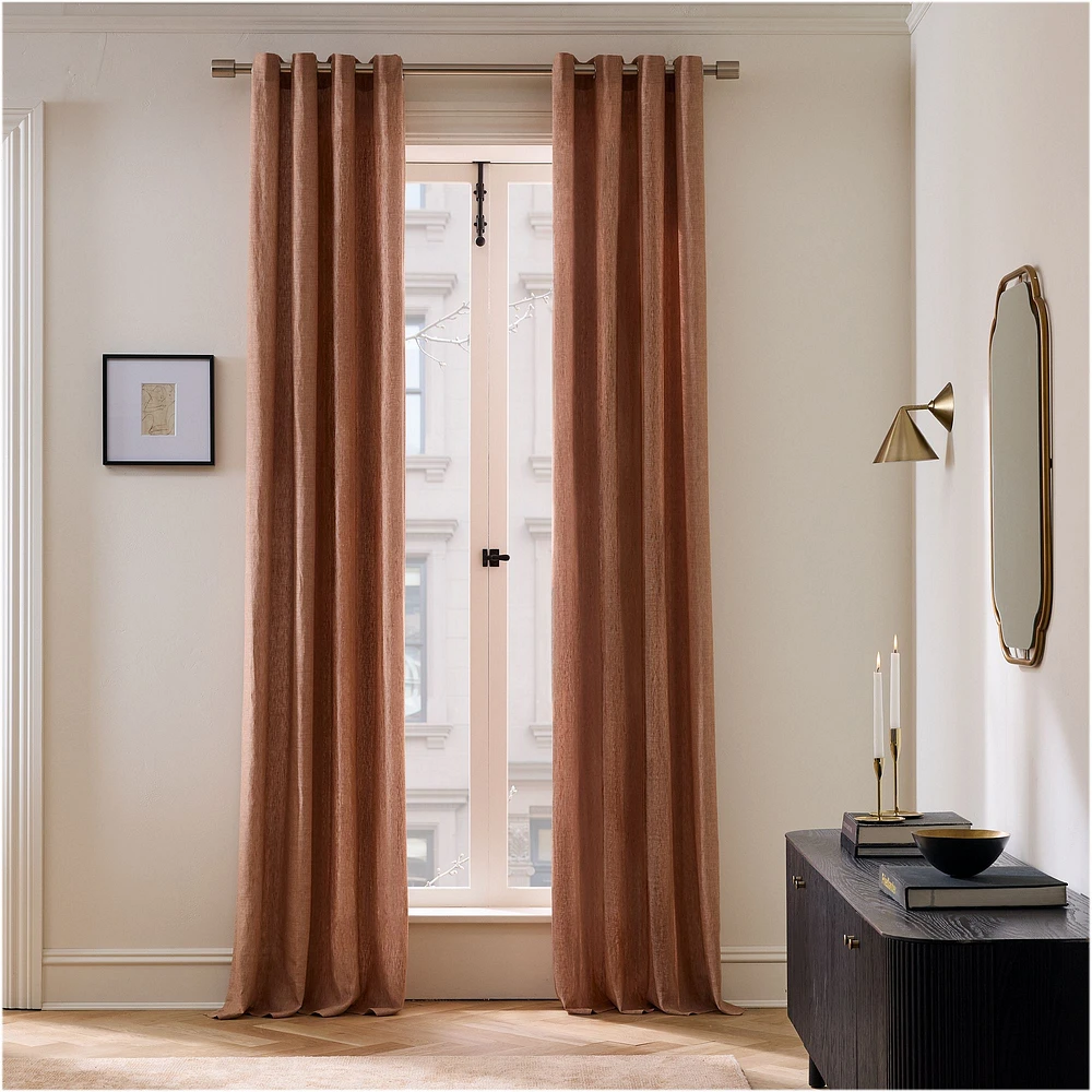 European Flax Linen Blackout Grommet Curtain | West Elm