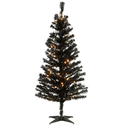 Pre-Lit Faux Black Tinsel Christmas Tree | West Elm