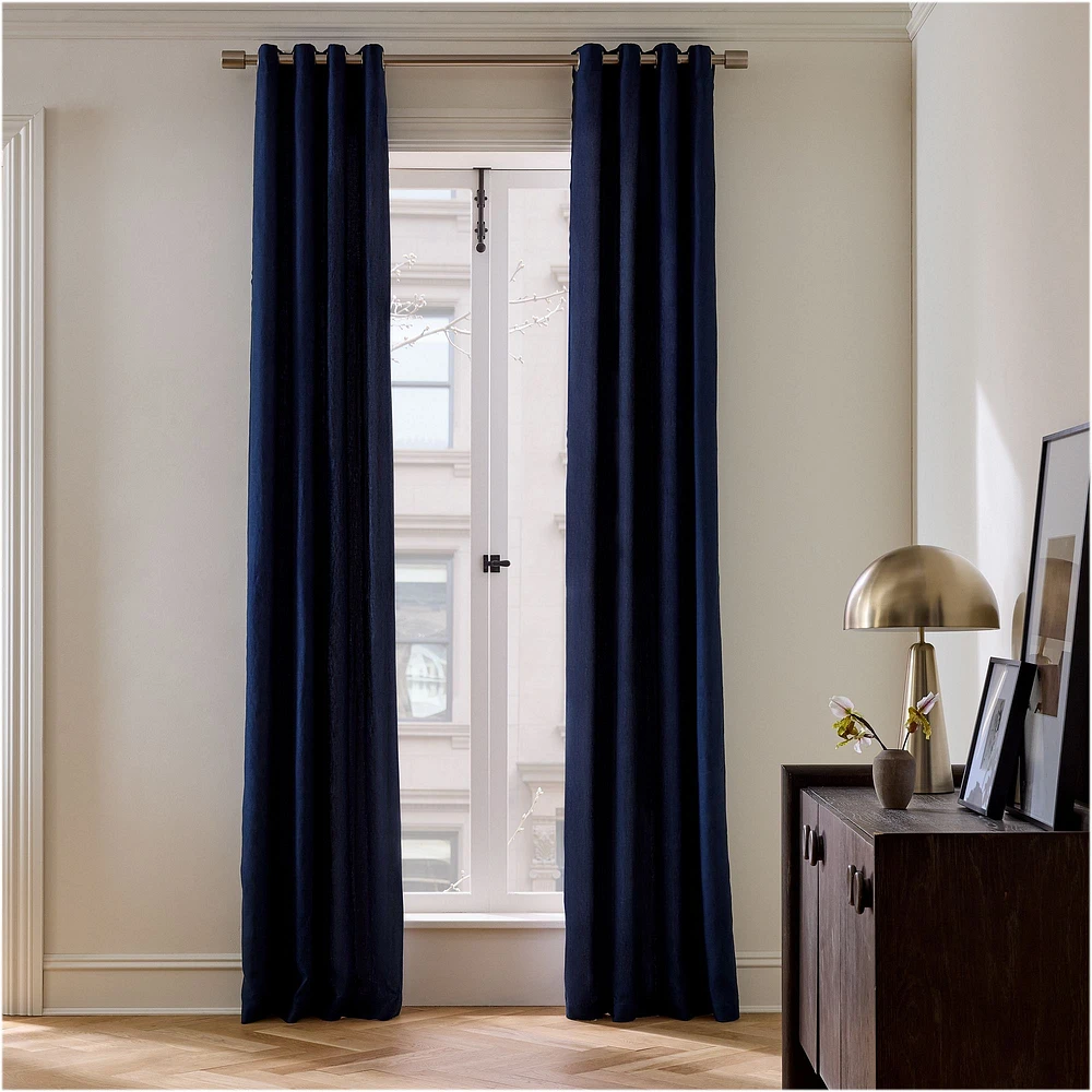 European Flax Linen Blackout Grommet Curtain | West Elm