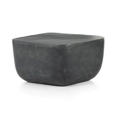 Sorrento 24.75" Outdoor Square Side Table, Aged Gray