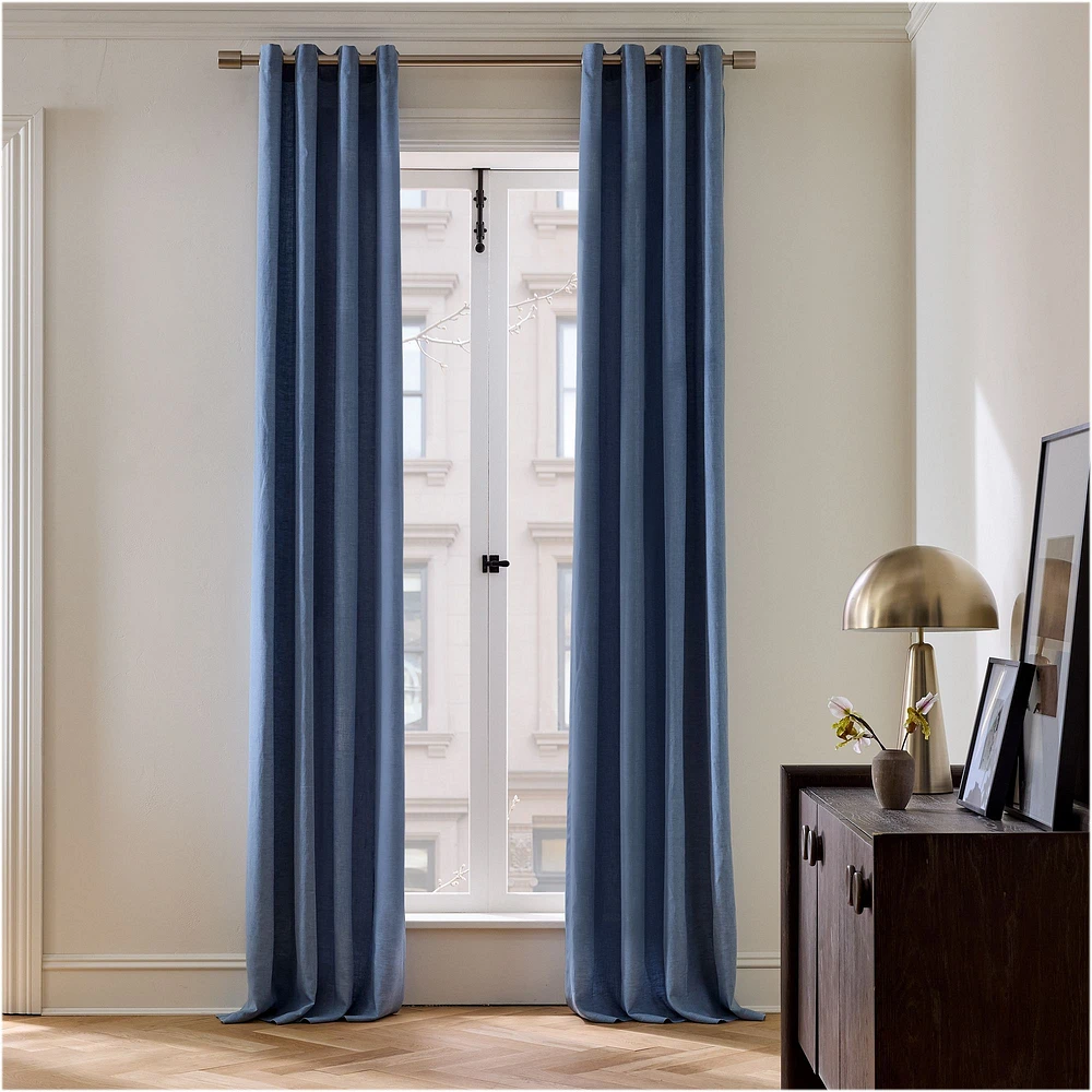 European Flax Linen Blackout Grommet Curtain | West Elm