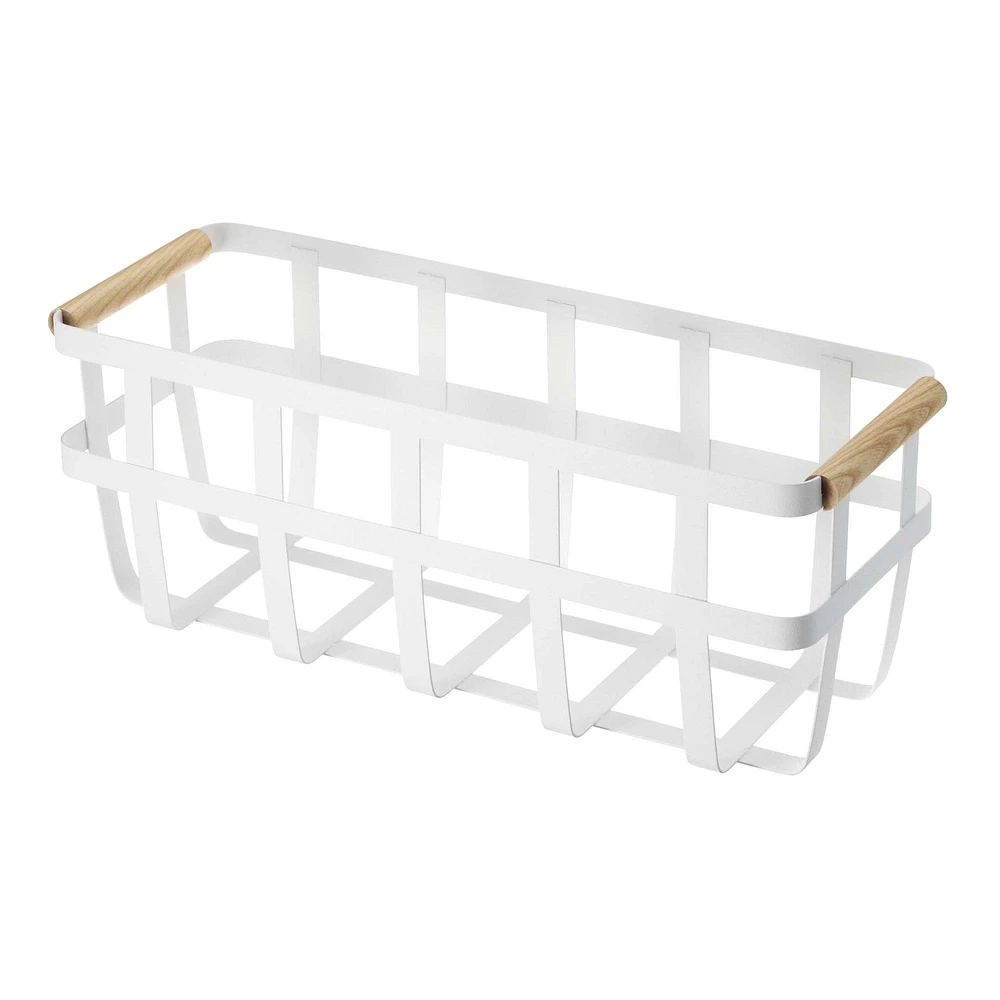 Yamazaki Tosca Slim Storage Basket, White