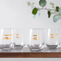 Bee Stemless Wine Glass Black