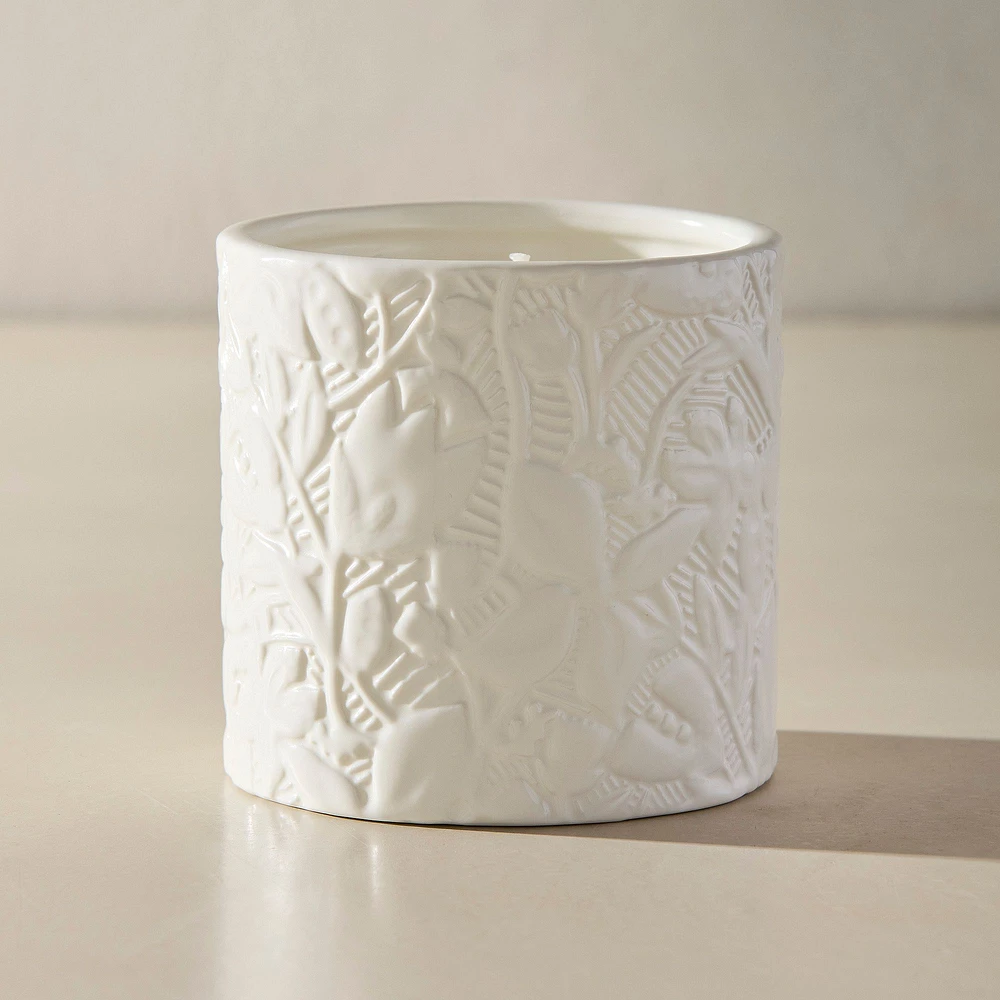 Embossed Ceramic Filled Candles - Bergamot | West Elm