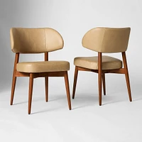 Hyde Dining Chair, Saddle Leather, Nut, Cool Walnut