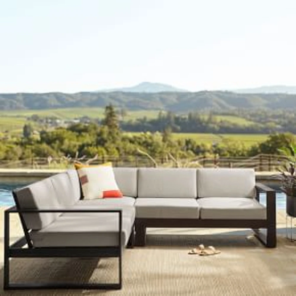 Portside Aluminum Outdoor in -Piece L-Shaped Sectional