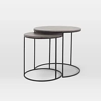 Lavastone 19.75" Nesting Side Tables, Black