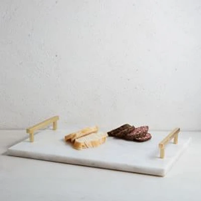 Marble + Brass Cheese Board, Gold