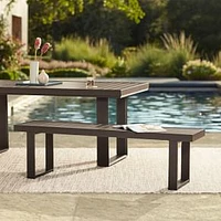 Portside Aluminum Outdoor 66 in Dining Bench, Dark Bronze