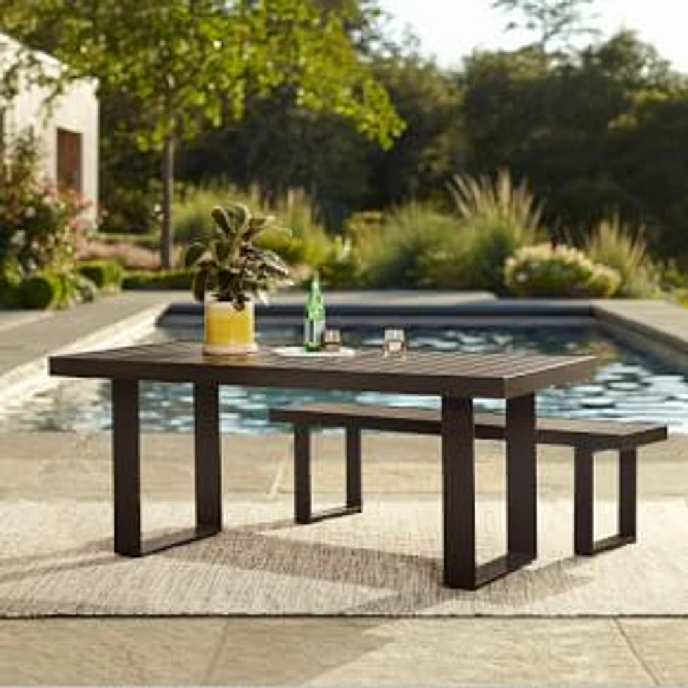 Portside Aluminum Outdoor 72 in Rectangle Dining Table, Dark Bronze