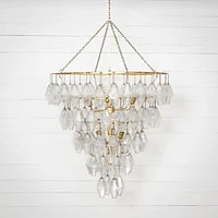 Grand Waterfall Chandelier – Round, Gold Leaf