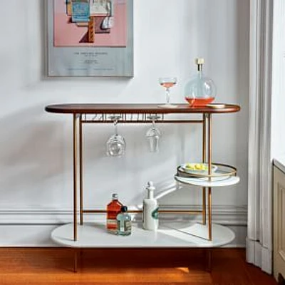 Tiered 40" Bar Console, Parchment