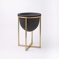 Eden Cross Base Brass Standing Planter | West Elm