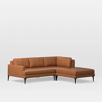 Andes Leather 3-Piece Ottoman Sectional (94"–105") | West Elm