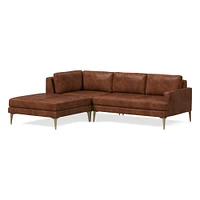 Andes Leather 3-Piece Ottoman Sectional (94"–105") | West Elm