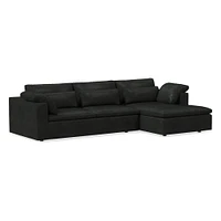 Harmony Mod Sleeper Sofa Right Storage Chaise Sectional, Ludlow Leather, Cumin