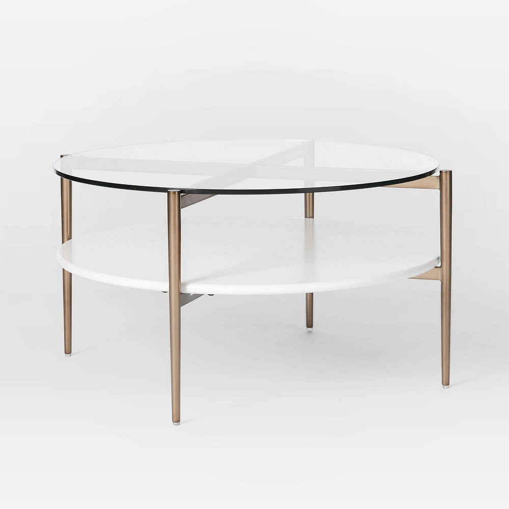 Mid-Century Art Display Round Coffee Table Modern Living Room Furniture | West Elm