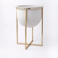 Eden Cross Base Brass Standing Planter | West Elm