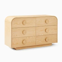 Statement Knob 6 Drawer Dresser, Washed Oak, WE Kids