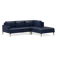 Andes Leather 3-Piece Ottoman Sectional (94"–105") | West Elm