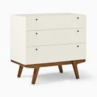 Modern -Drawer Dresser, White/Pecan