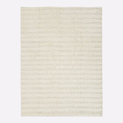 Braid Stripe Wool Rug, 5x8, White