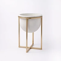 Eden Cross Base Brass Standing Planter | West Elm