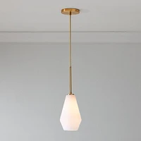 Sculptural Glass Geo Pendant Light - Large (Clear) | West Elm