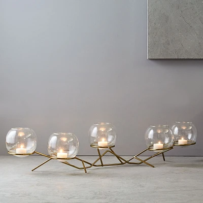 Brass + Glass Globe Centerpiece | West Elm