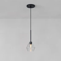 Sculptural Glass Geo Pendant Light - Large (Clear) | West Elm