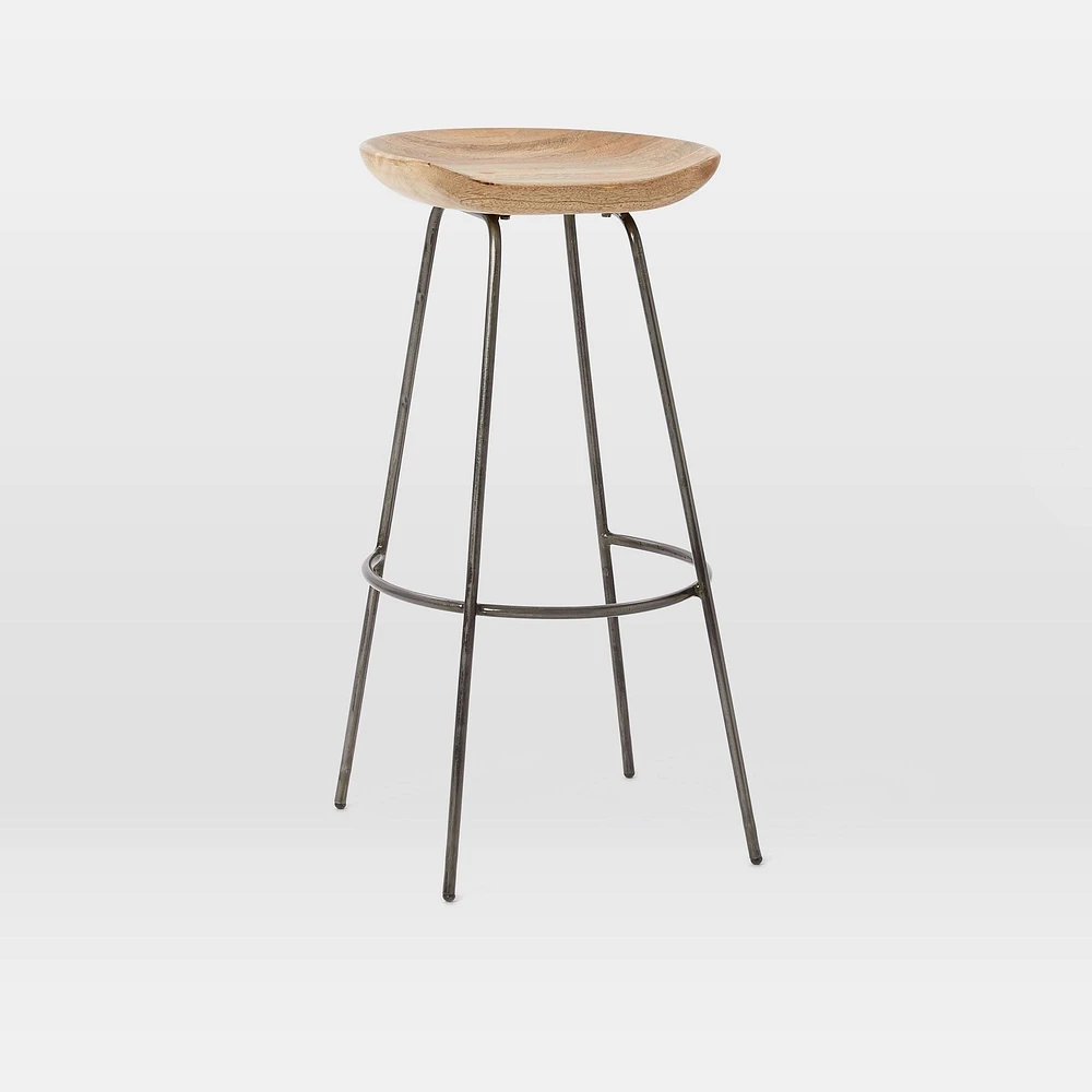 Chip & Dent: Alden Wood Bar Stool, Wood