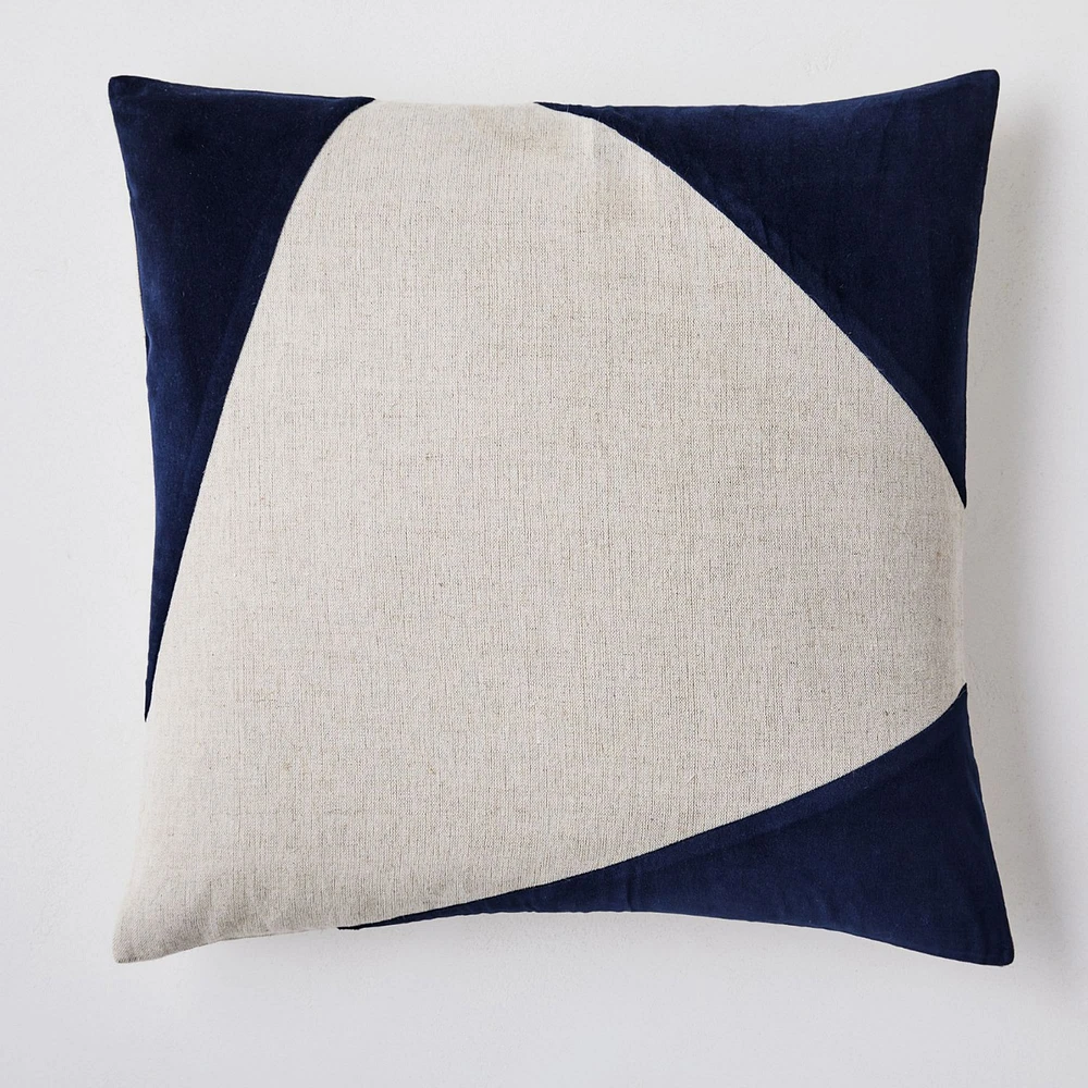 Cotton Linen & Velvet Corners Pillow Cover | West Elm