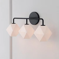 Sculptural 3-Light Sconce, Faceted Mini, Clear, Chrome, 5.5"