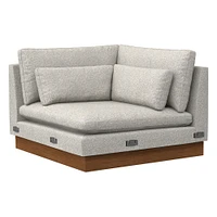 Open Box: Harmony XL Corner, Down Blend, Chenille Tweed, Storm Gray, Dark Walnut