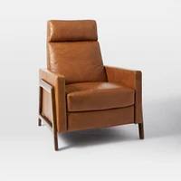 Spencer Wood-Framed Leather Recliner | West Elm