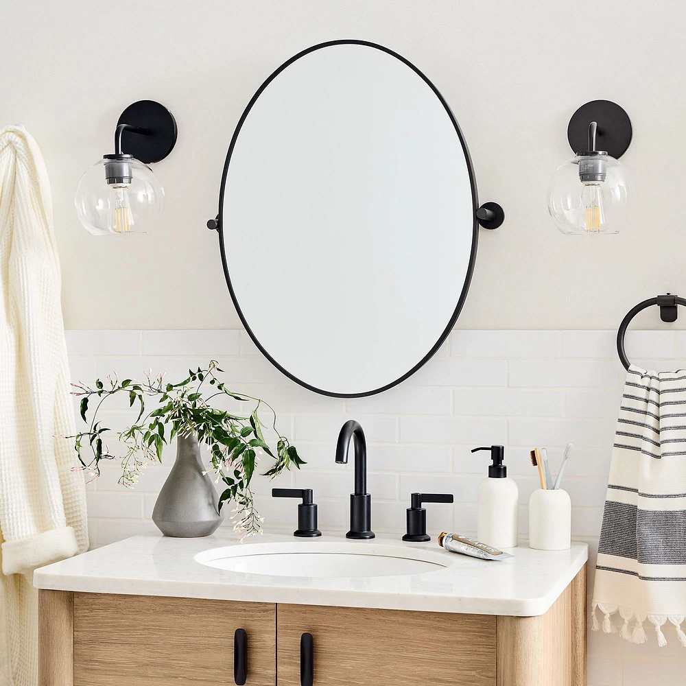 Metal Frame Pivot Oval Wall Mirror (26") - Clearance | West Elm