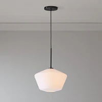 Sculptural Glass Geo Pendant Light - Large (Clear) | West Elm