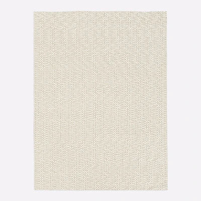 Slub Stripe Wool Rug, 5x8, White